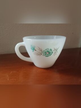 Vintage Fire King Bonnie Blue Flower Tea Cup Coffee Replacement Retro